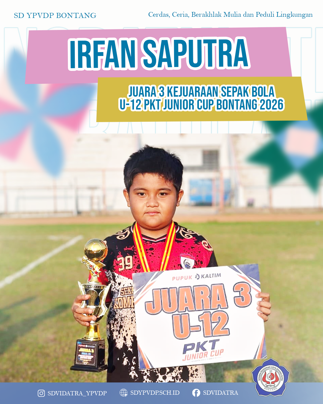 Irfan Saputra Ukir Prestasi di Ajang Kejuaraan Sepak Bola U-12 PKT Junior Cup Bontang 2026