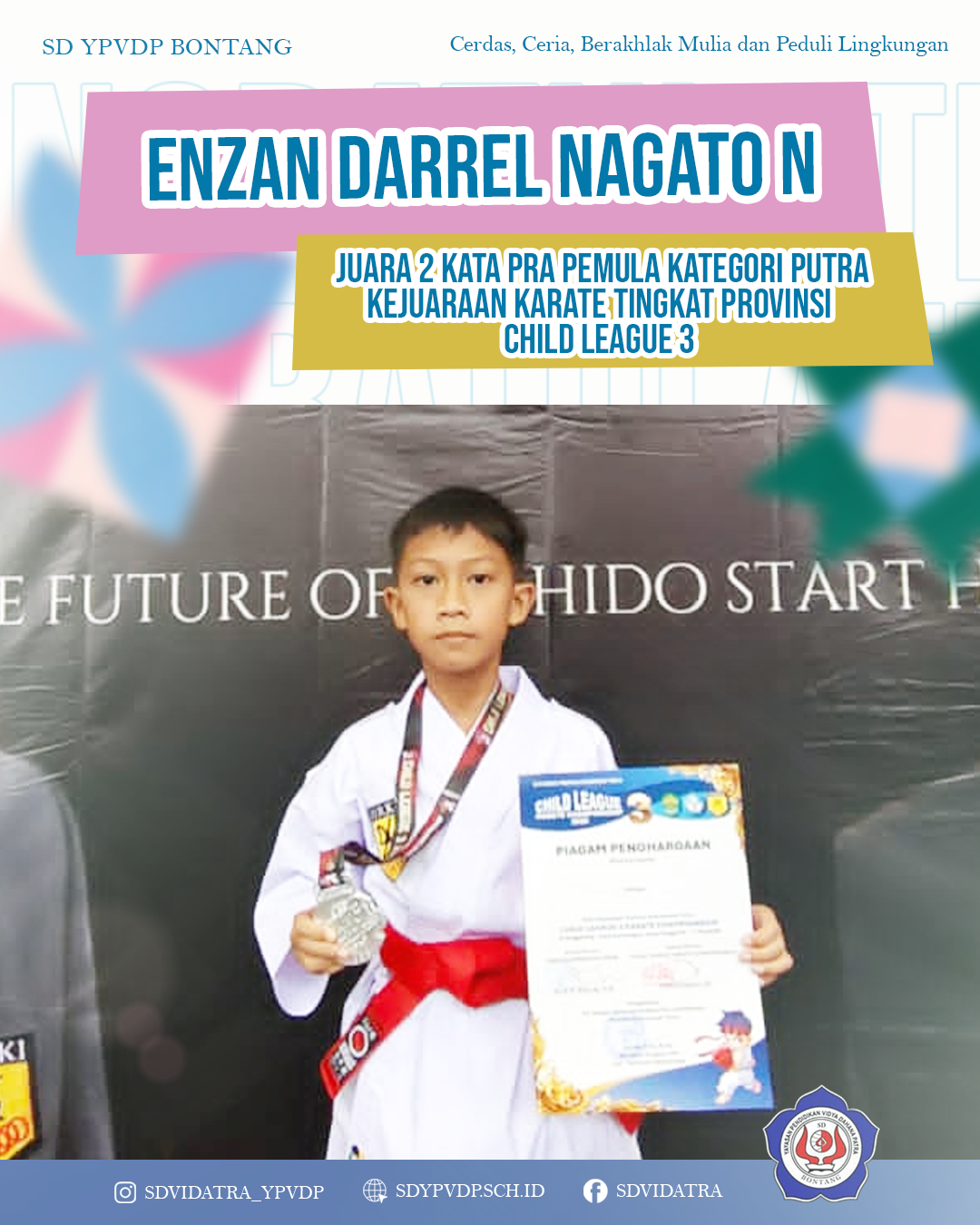 Siswa SD YPVDP Raih Juara 2 pada Kejuaraan Karate Tingkat Provinsi Child League 3