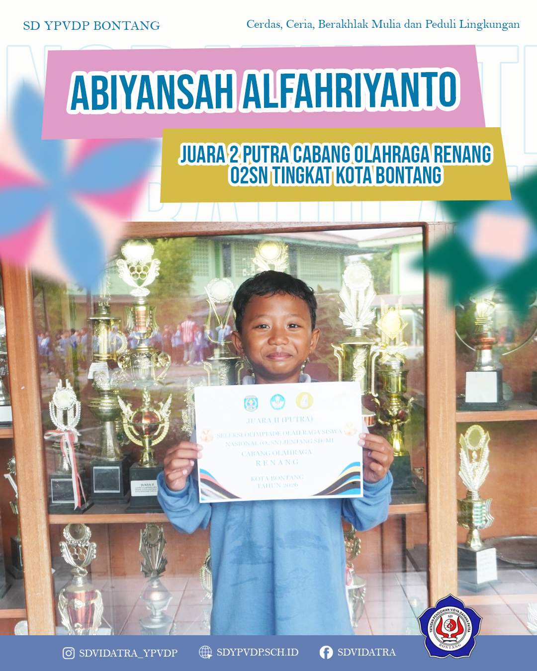 Siswa SD YPVDP Raih Juara 2 Umum Putra pada Seleksi O2SN Cabang Renang Kota Bontang 2026